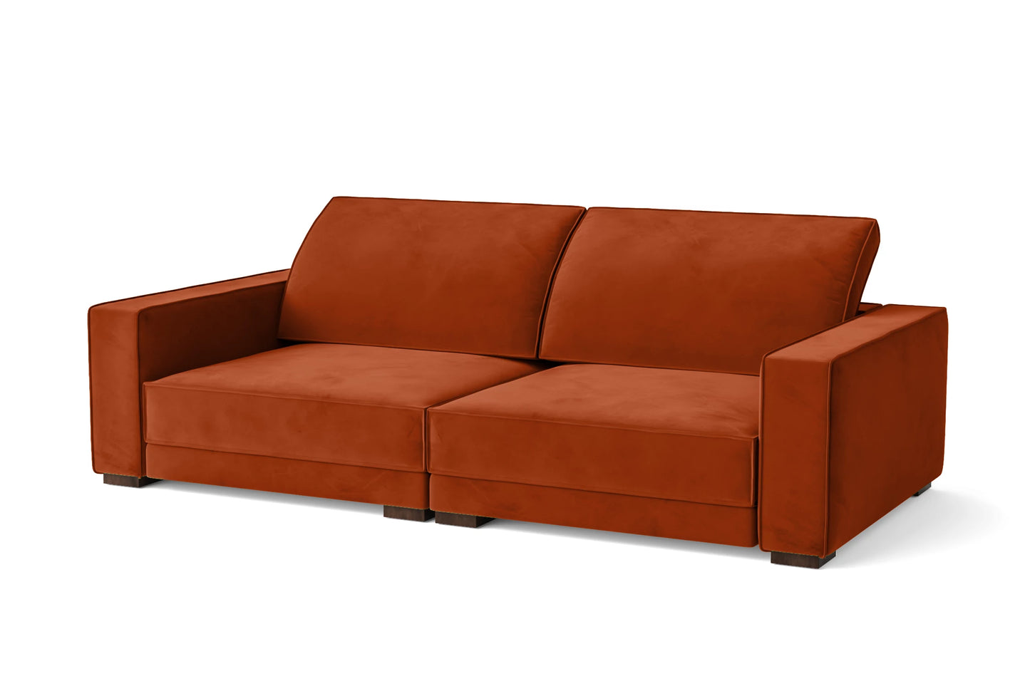 Bolzano 3 Seater Sofa Orange Velvet