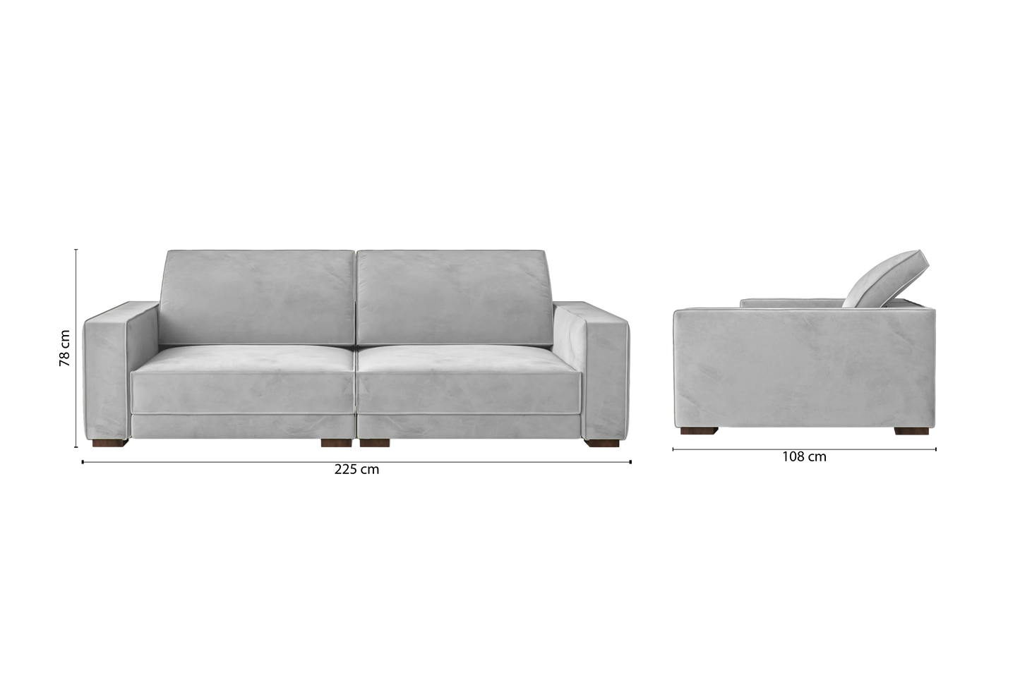 Bolzano 3 Seater Sofa White Velvet