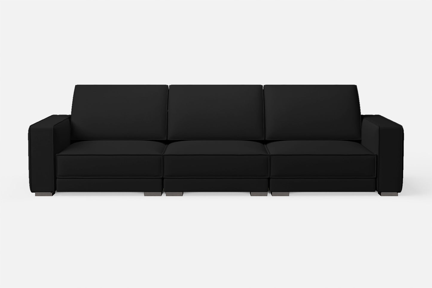 Bolzano 4 Seater Sofa Black Leather