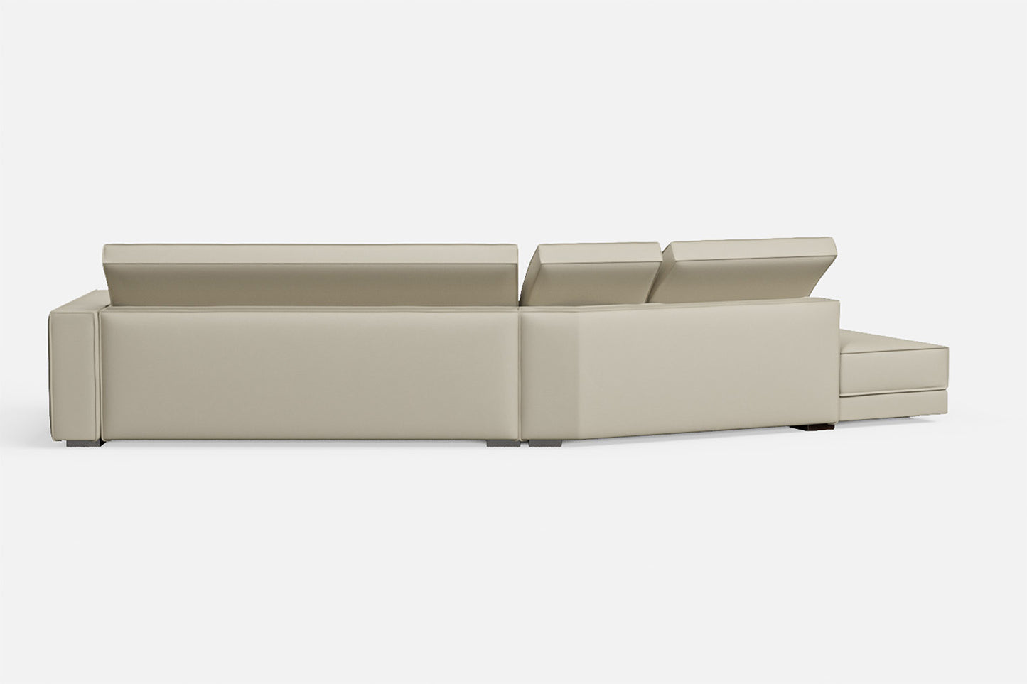 Bolzano 4 Seater Left Hand Facing Chaise Lounge Corner Sofa Cream Leather