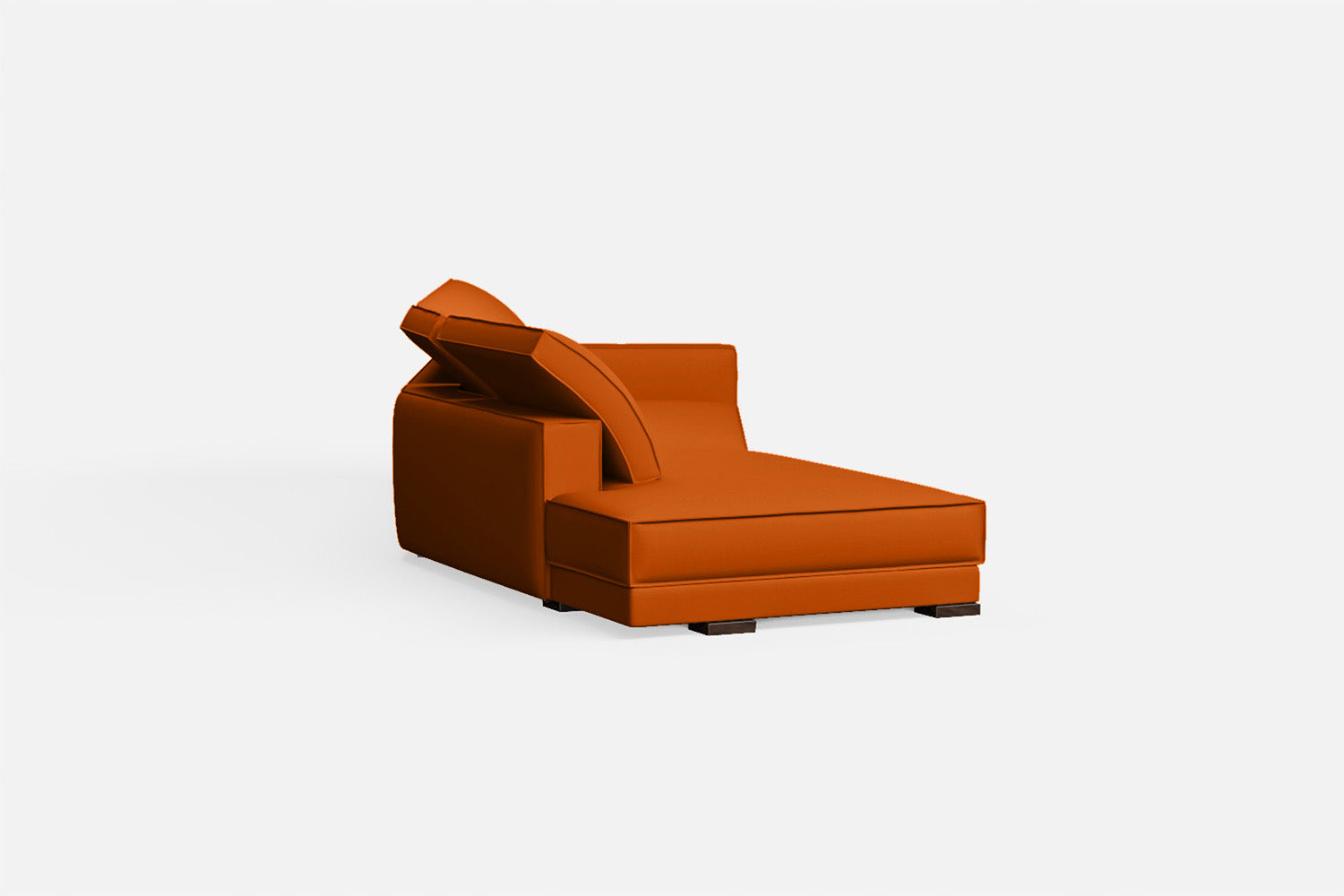 Bolzano 4 Seater Left Hand Facing Chaise Lounge Corner Sofa Orange Leather