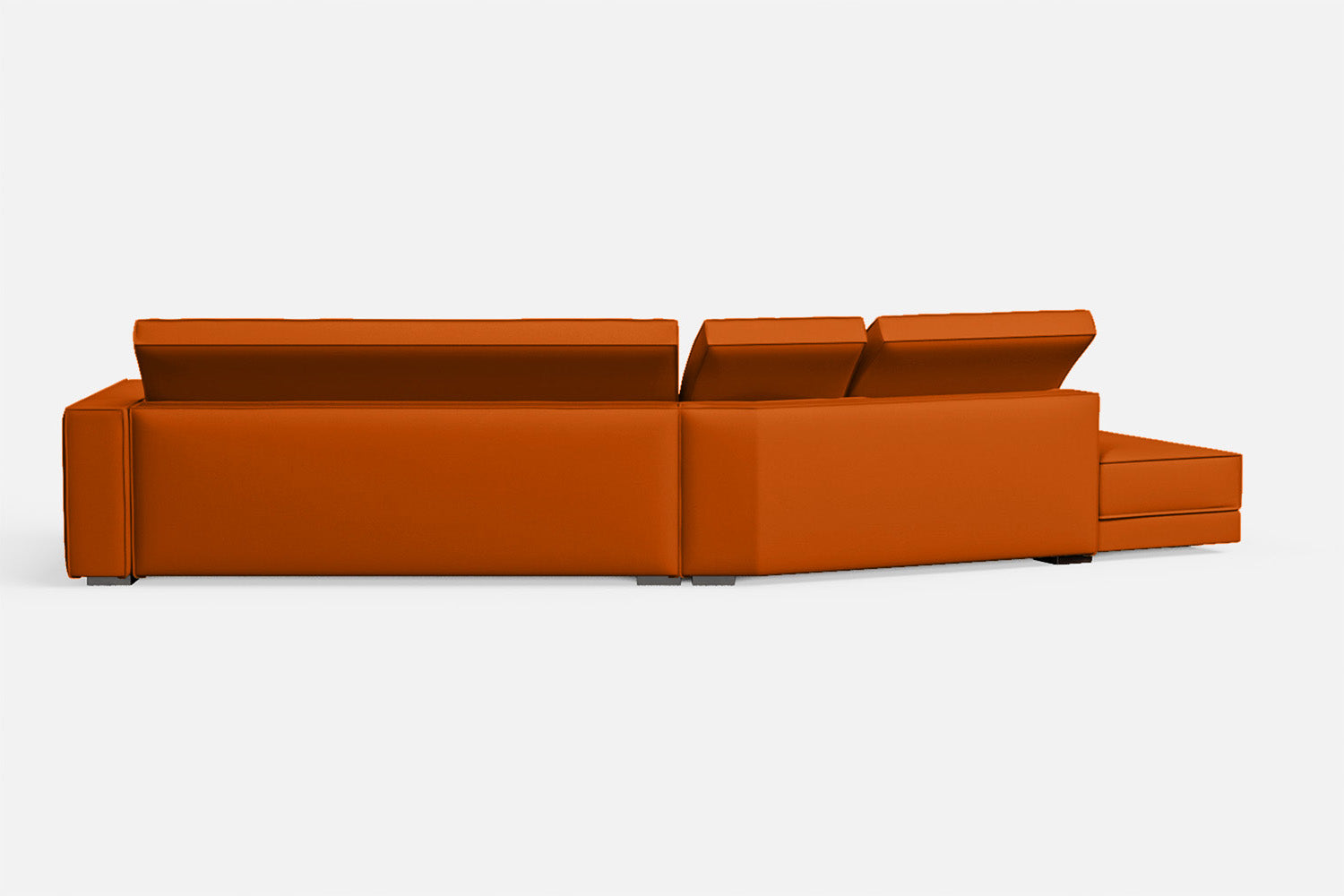 Bolzano 4 Seater Left Hand Facing Chaise Lounge Corner Sofa Orange Leather