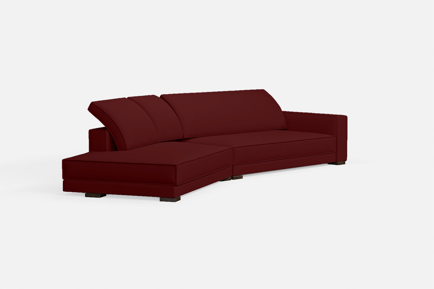 Bolzano 4 Seater Left Hand Facing Chaise Lounge Corner Sofa Red Leather