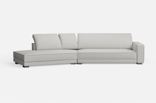 Bolzano 4 Seater Left Hand Facing Chaise Lounge Corner Sofa White Leather