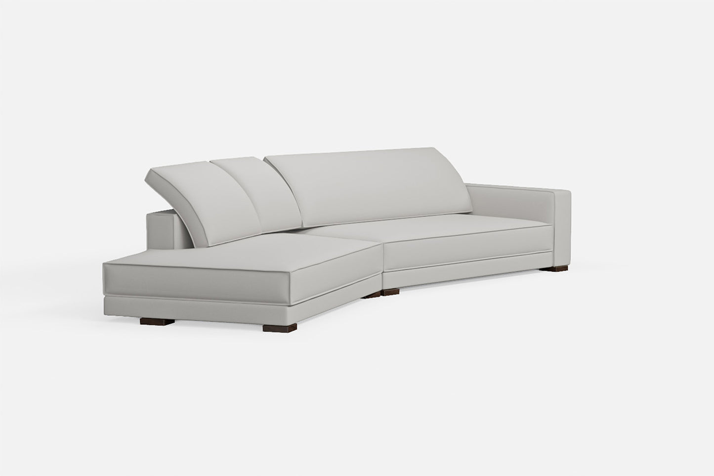 Bolzano 4 Seater Left Hand Facing Chaise Lounge Corner Sofa White Leather