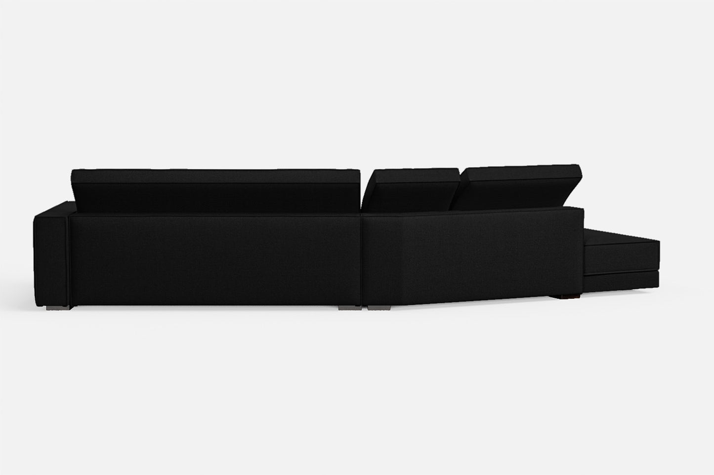 Bolzano 4 Seater Left Hand Facing Chaise Lounge Corner Sofa Black Linen Fabric