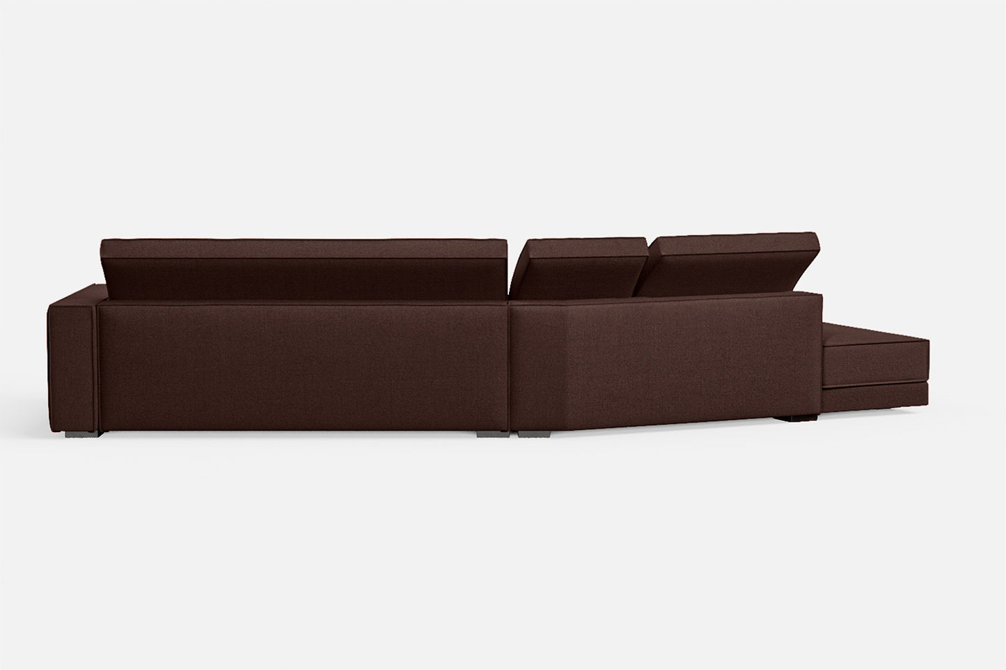 Bolzano 4 Seater Left Hand Facing Chaise Lounge Corner Sofa Coffee Brown Linen Fabric