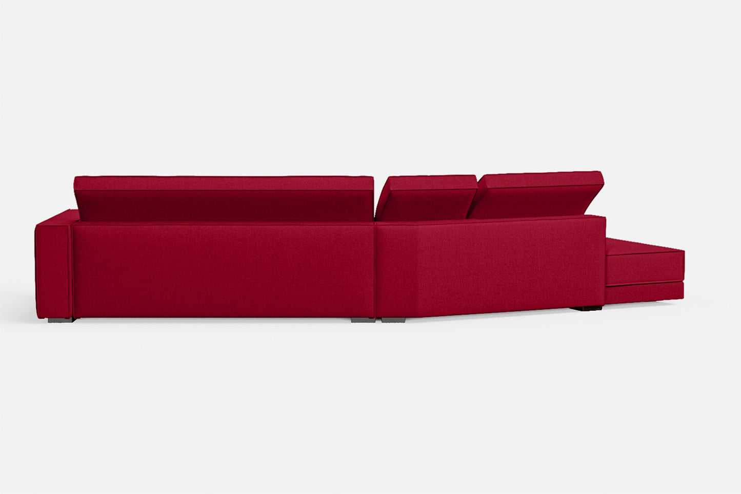 Bolzano 4 Seater Left Hand Facing Chaise Lounge Corner Sofa Red Linen Fabric