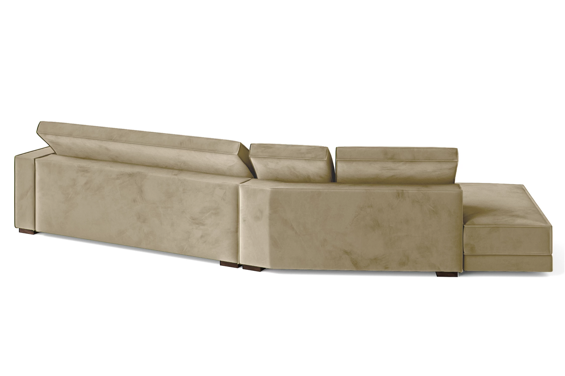 Bolzano 4 Seater Left Hand Facing Chaise Lounge Corner Sofa Cream Velvet