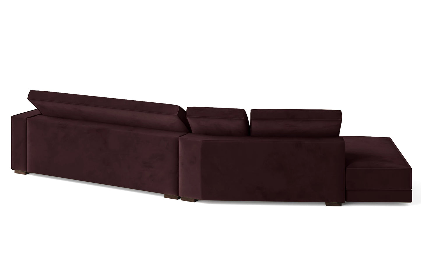 Bolzano 4 Seater Left Hand Facing Chaise Lounge Corner Sofa Grape Velvet