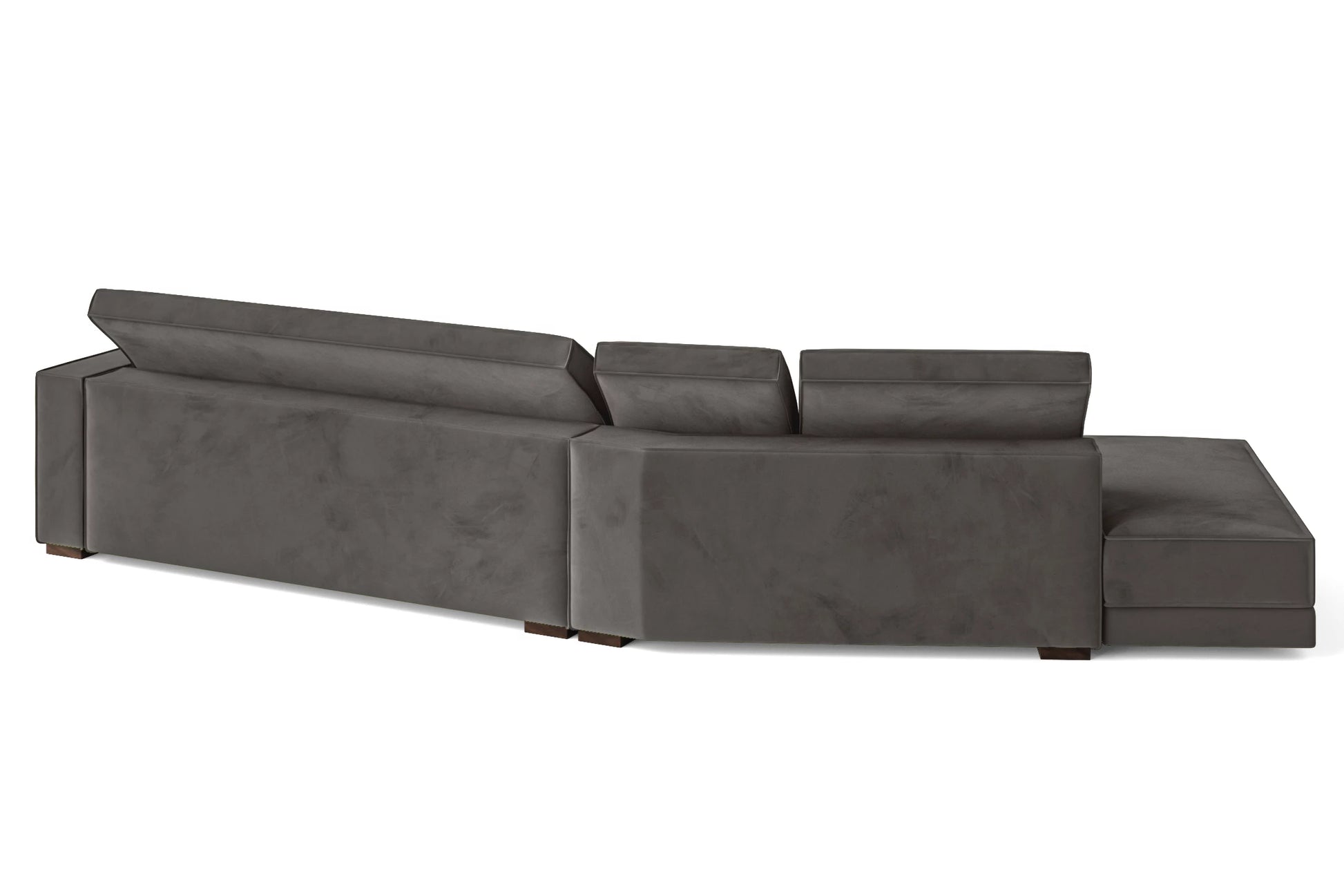 Bolzano 4 Seater Left Hand Facing Chaise Lounge Corner Sofa Grey Velvet