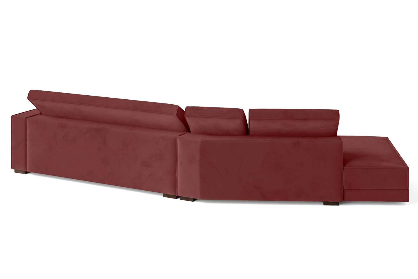 Bolzano 4 Seater Left Hand Facing Chaise Lounge Corner Sofa Pink Velvet