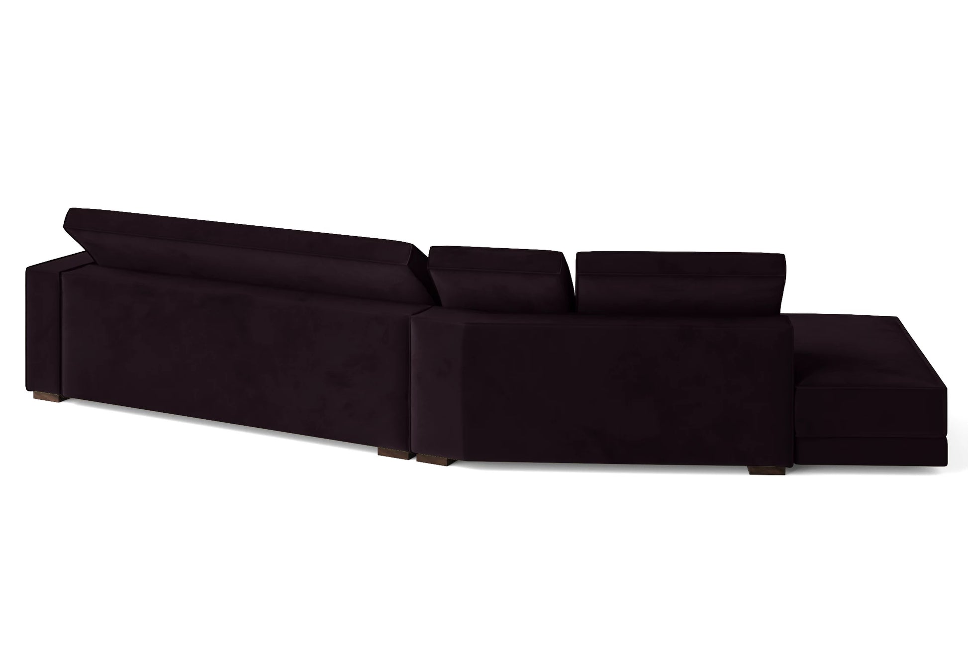 Bolzano 4 Seater Left Hand Facing Chaise Lounge Corner Sofa Purple Velvet