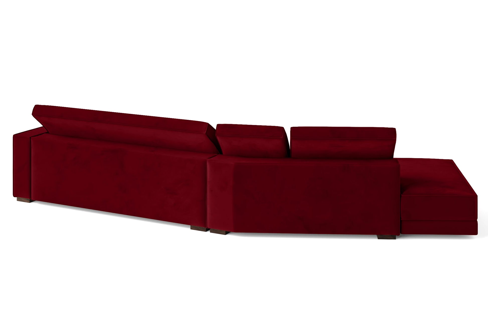 Bolzano 4 Seater Left Hand Facing Chaise Lounge Corner Sofa Red Velvet