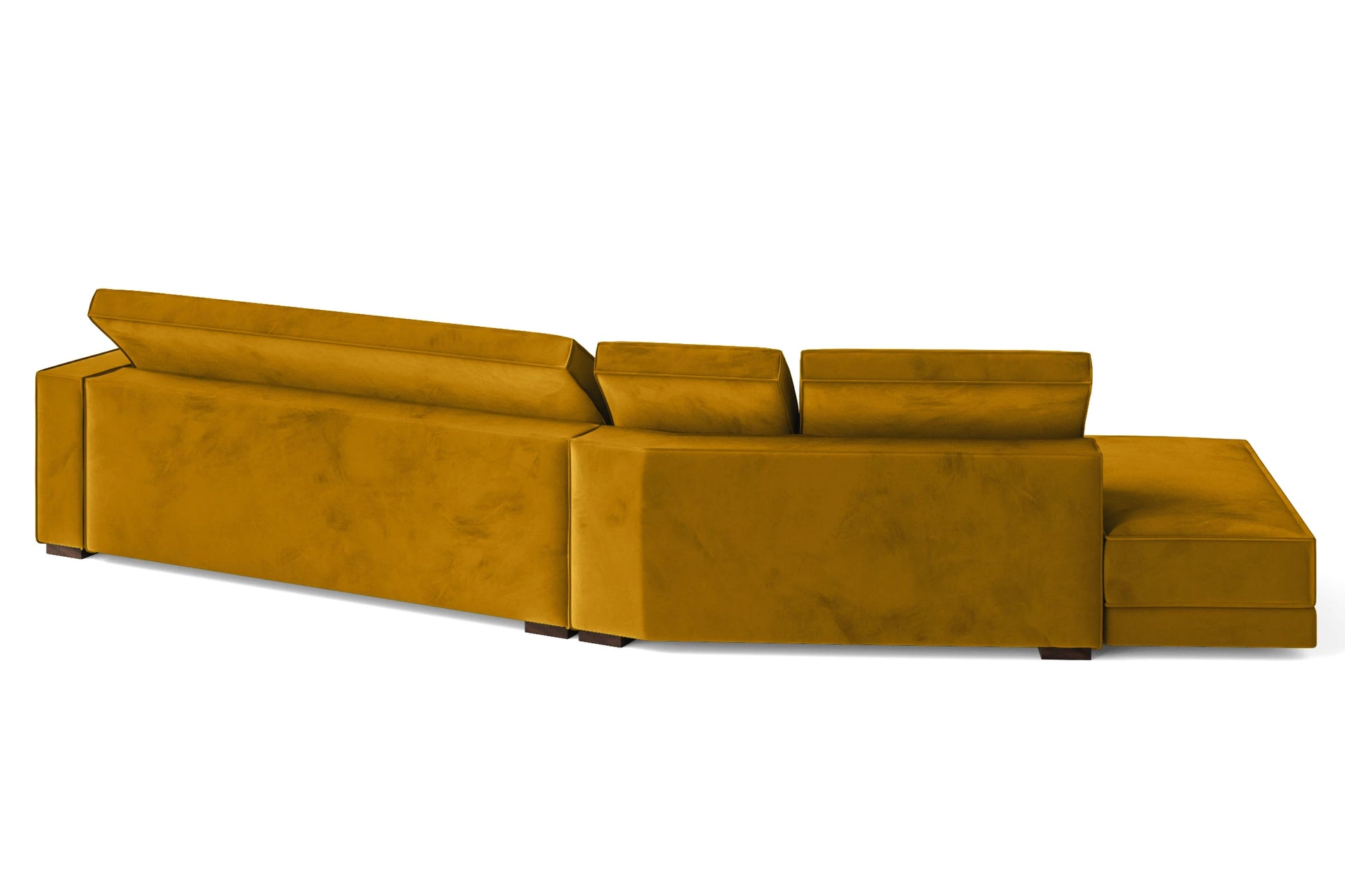 Bolzano 4 Seater Left Hand Facing Chaise Lounge Corner Sofa Yellow Velvet