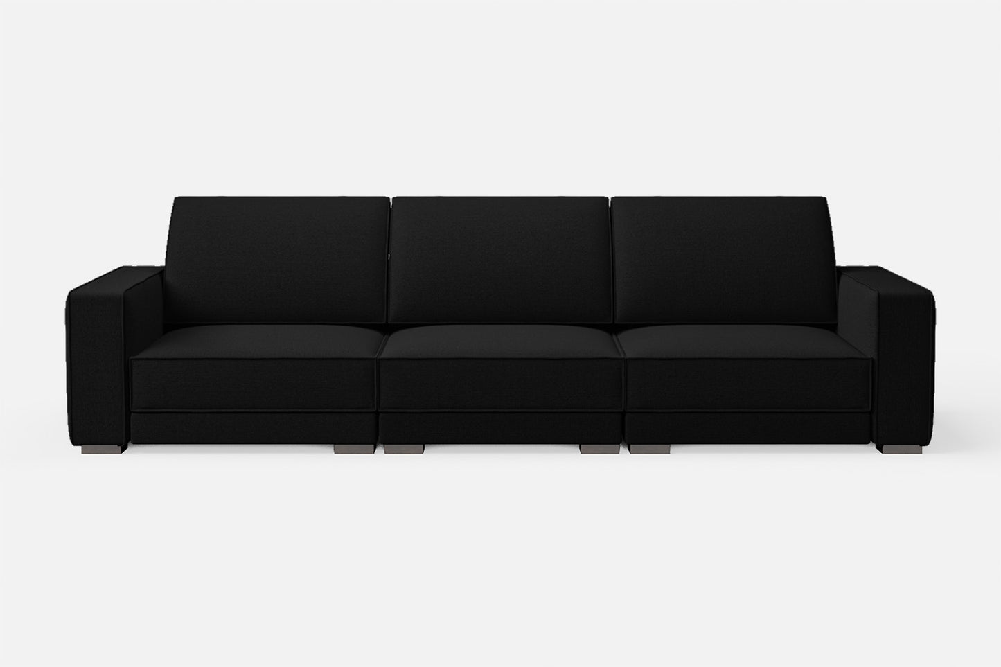 Bolzano 4 Seater Sofa Black Linen Fabric