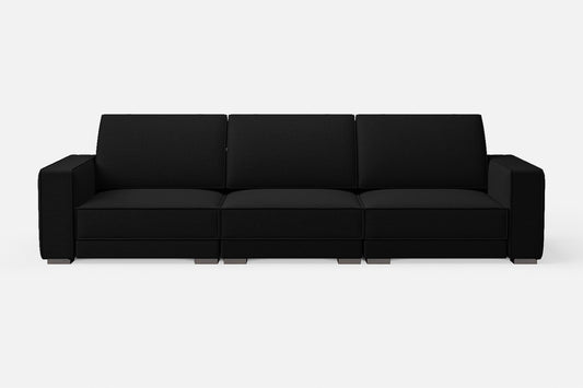 Bolzano 4 Seater Sofa Black Linen Fabric