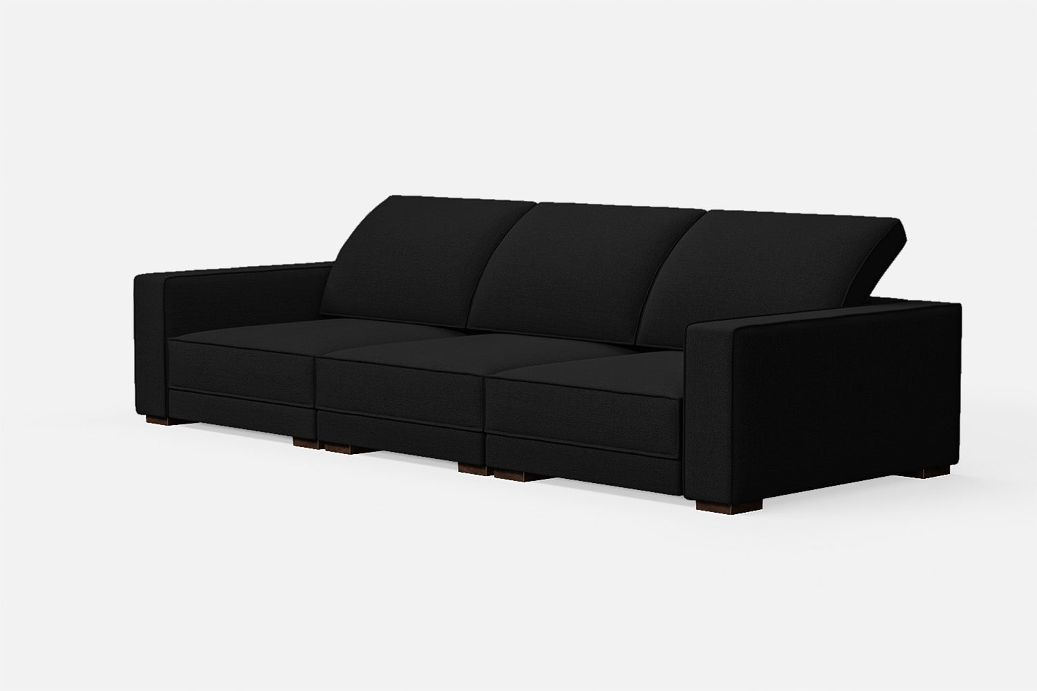 Bolzano 4 Seater Sofa Black Linen Fabric