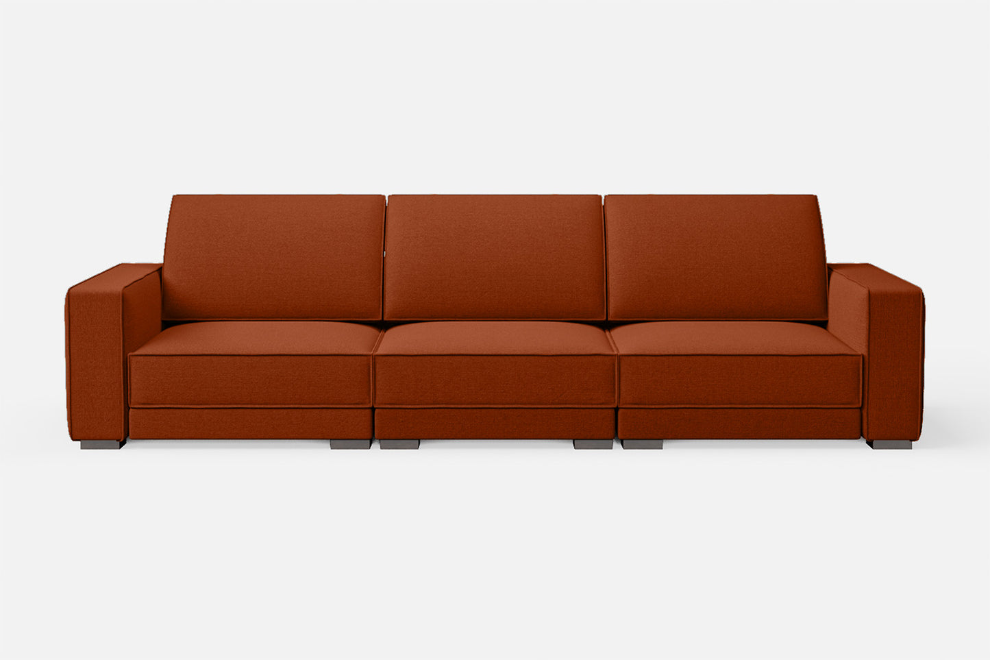 Bolzano 4 Seater Sofa Orange Linen Fabric