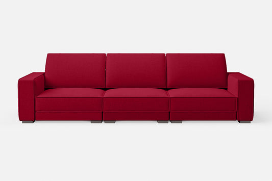 Bolzano 4 Seater Sofa Red Linen Fabric