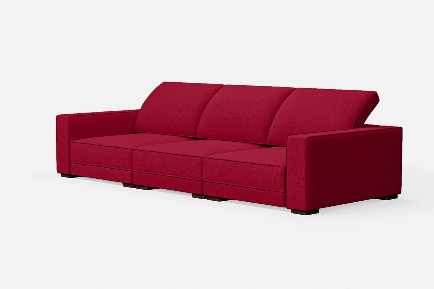 Bolzano 4 Seater Sofa Red Linen Fabric