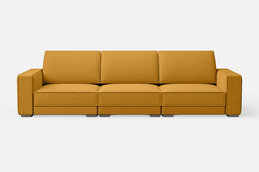 Bolzano 4 Seater Sofa Yellow Linen Fabric