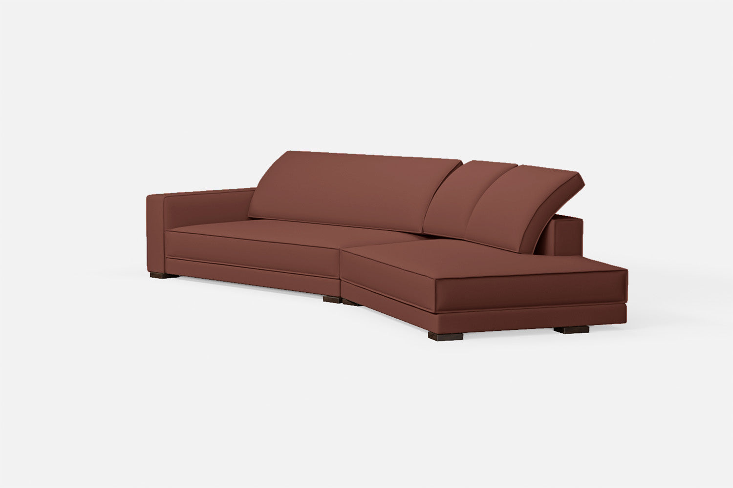 Bolzano 4 Seater Right Hand Facing Chaise Lounge Corner Sofa Mauve Leather