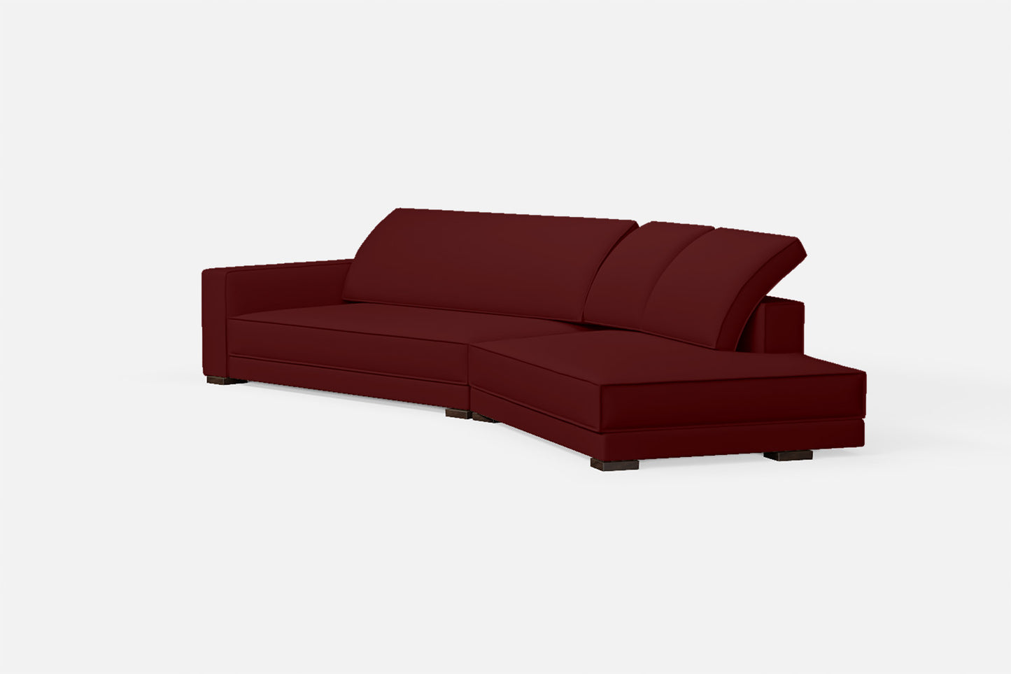 Bolzano 4 Seater Right Hand Facing Chaise Lounge Corner Sofa Red Leather