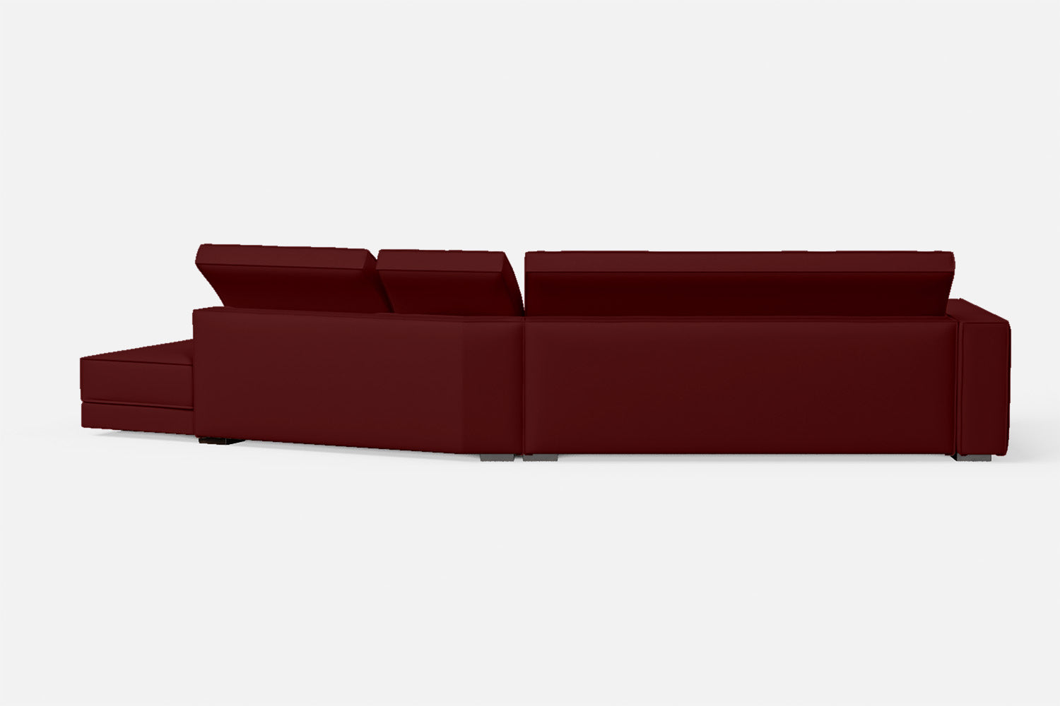 Bolzano 4 Seater Right Hand Facing Chaise Lounge Corner Sofa Red Leather