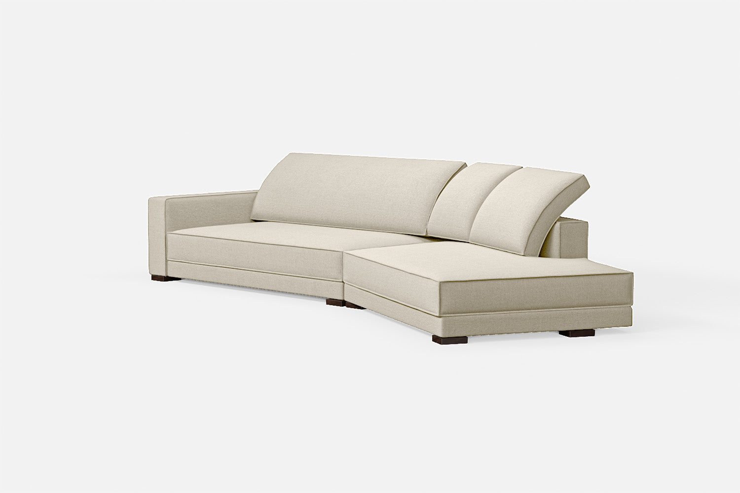 Bolzano 4 Seater Right Hand Facing Chaise Lounge Corner Sofa Cream Linen Fabric