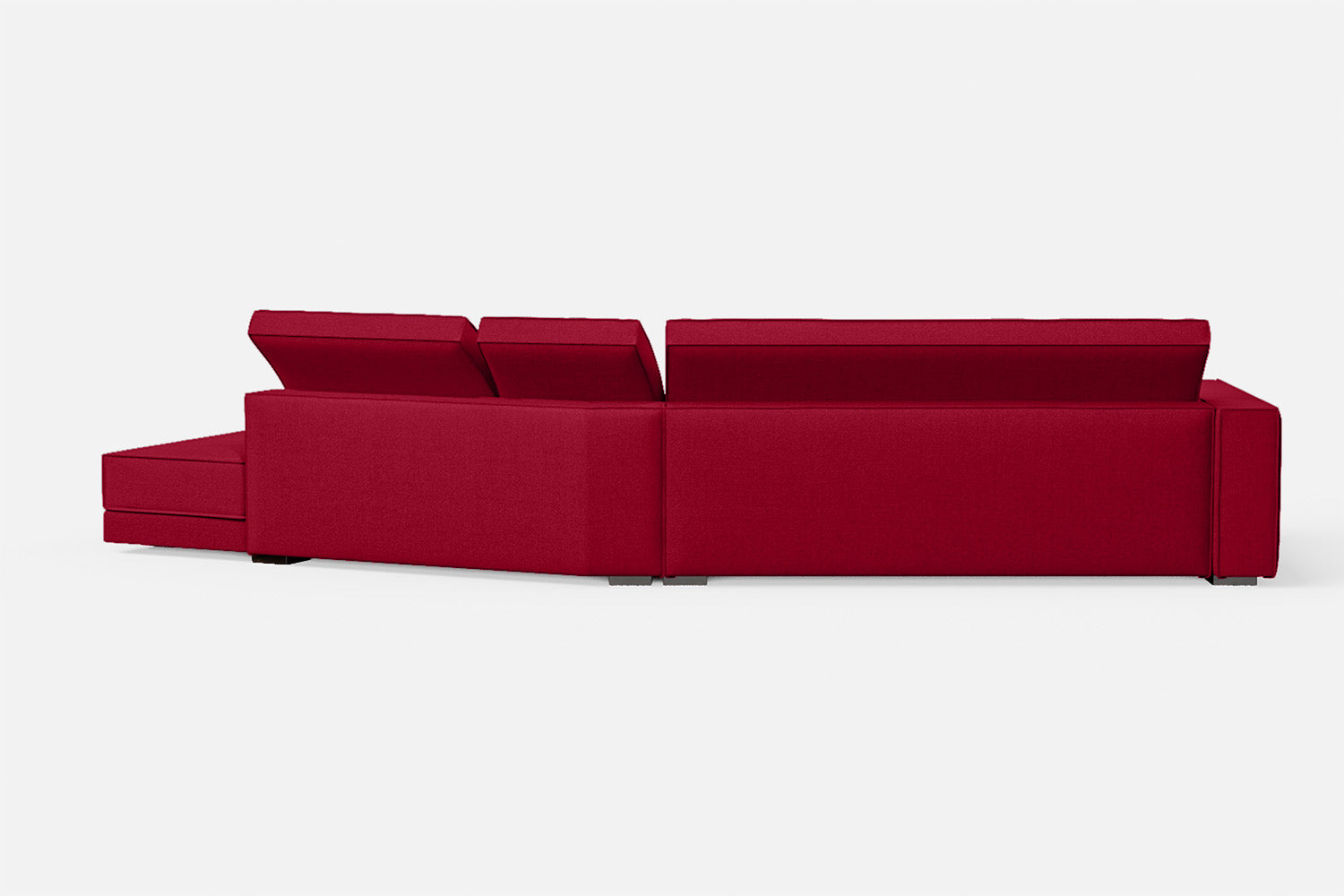 Bolzano 4 Seater Right Hand Facing Chaise Lounge Corner Sofa Red Linen Fabric