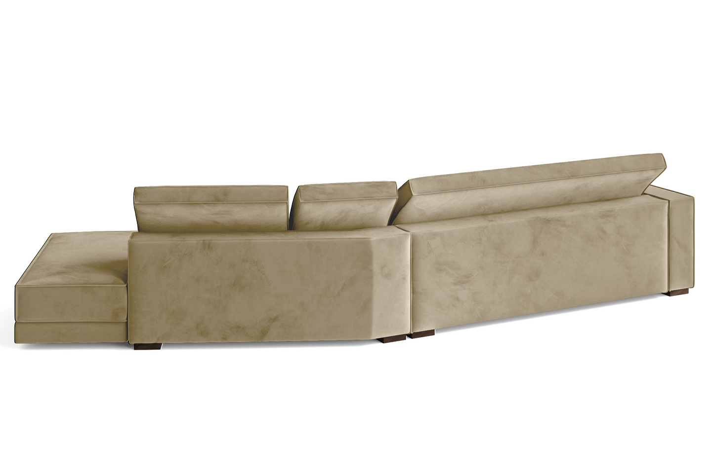 Bolzano 4 Seater Right Hand Facing Chaise Lounge Corner Sofa Cream Velvet