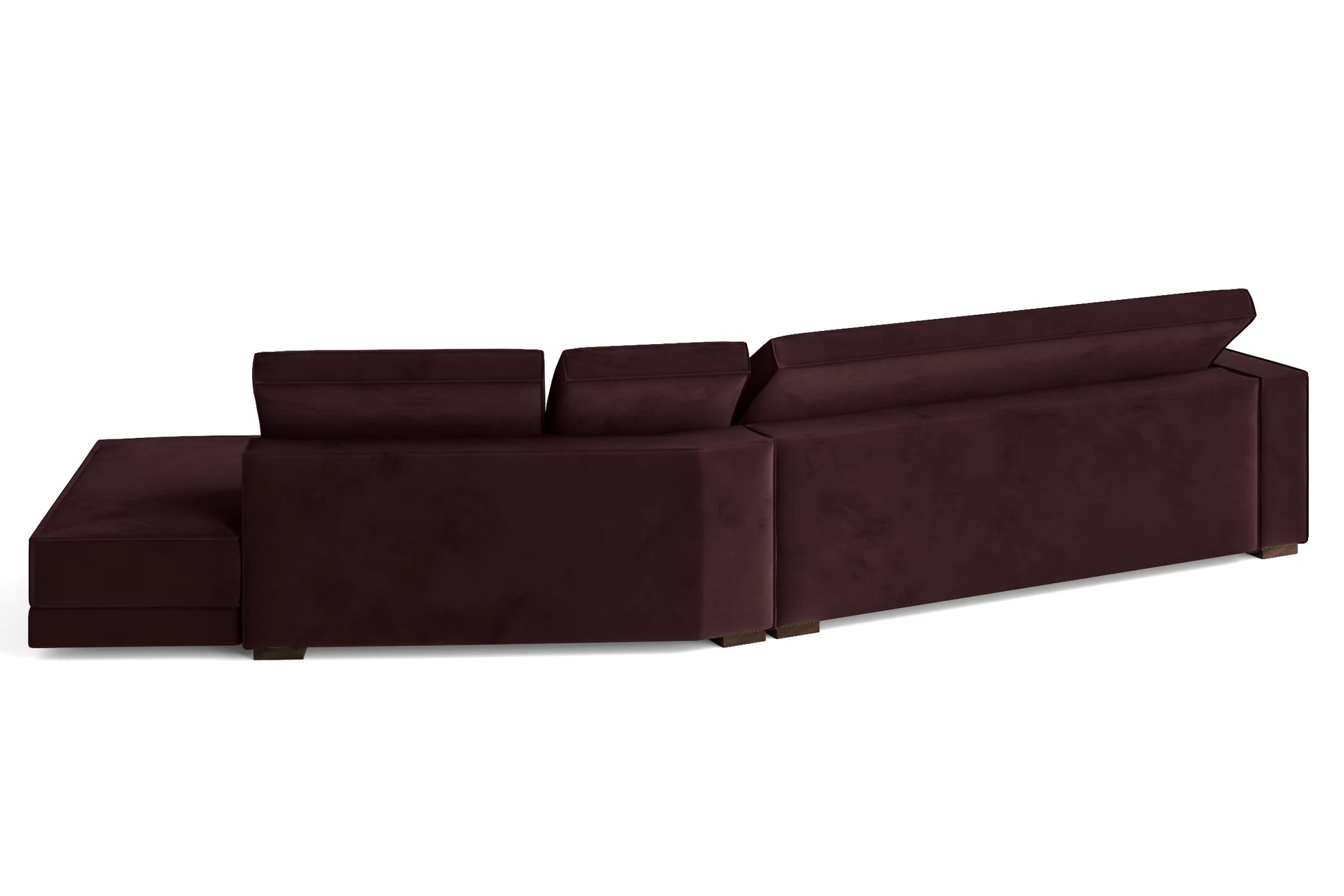 Bolzano 4 Seater Right Hand Facing Chaise Lounge Corner Sofa Grape Velvet