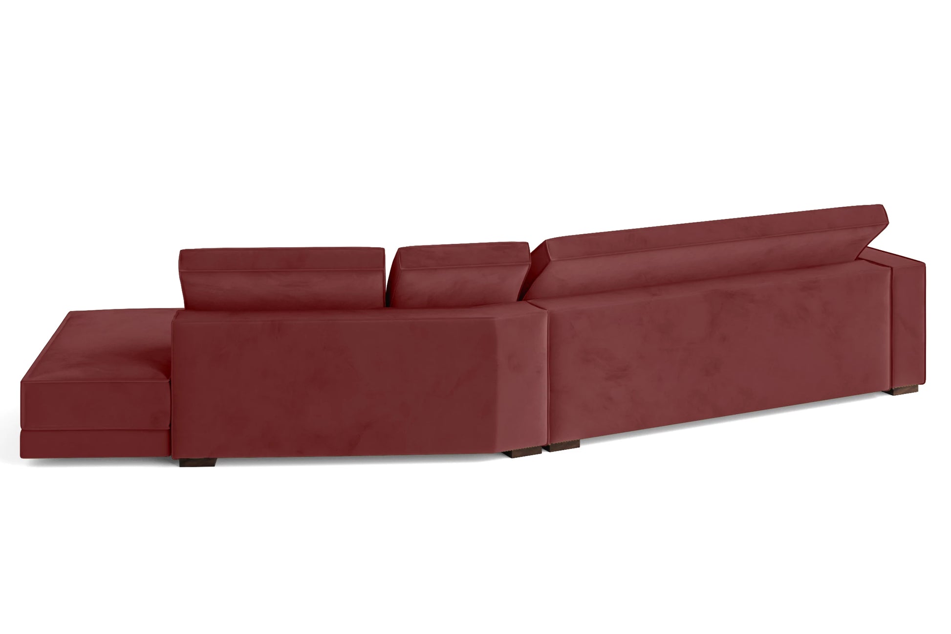 Bolzano 4 Seater Right Hand Facing Chaise Lounge Corner Sofa Pink Velvet