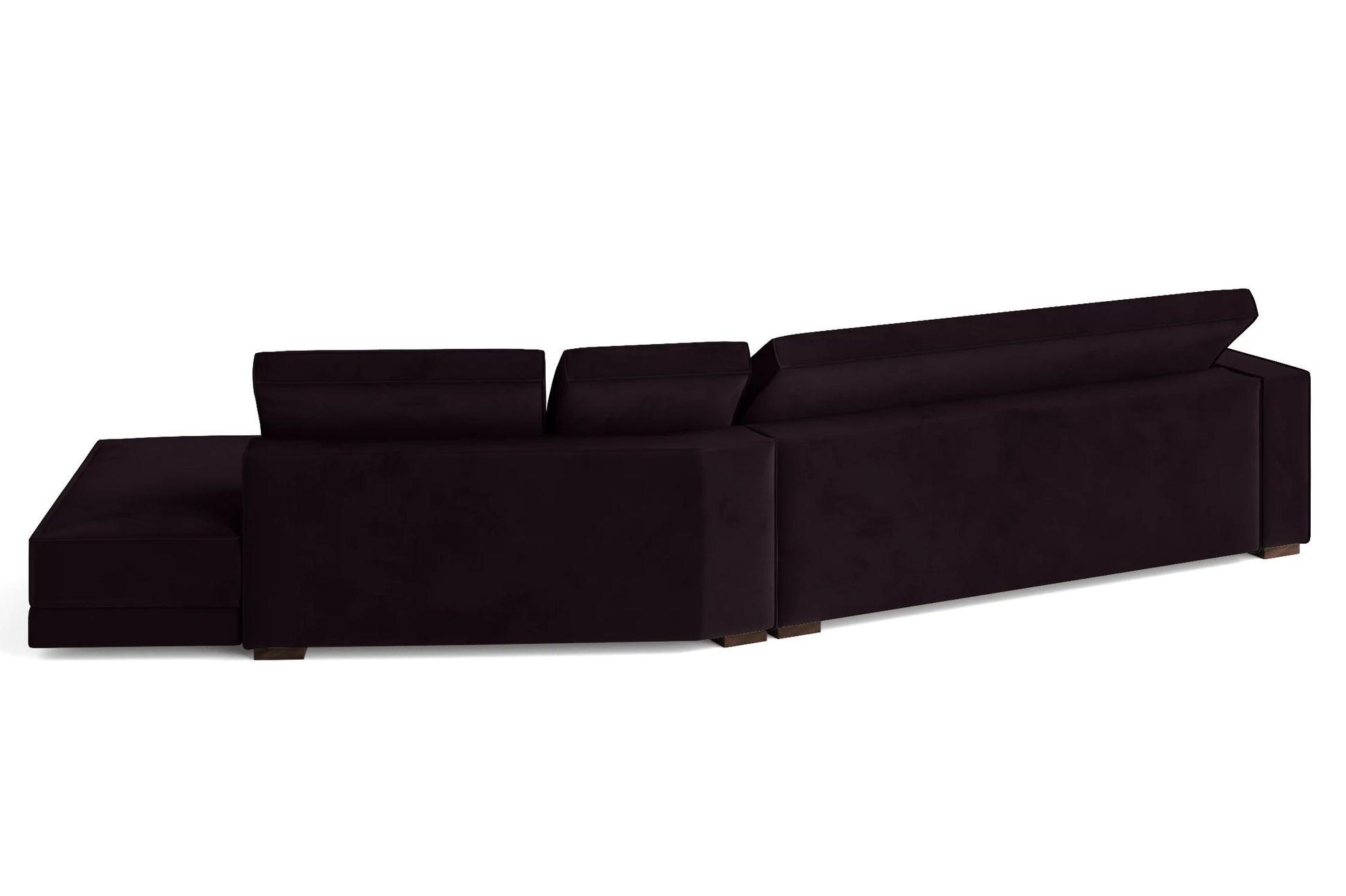 Bolzano 4 Seater Right Hand Facing Chaise Lounge Corner Sofa Purple Velvet