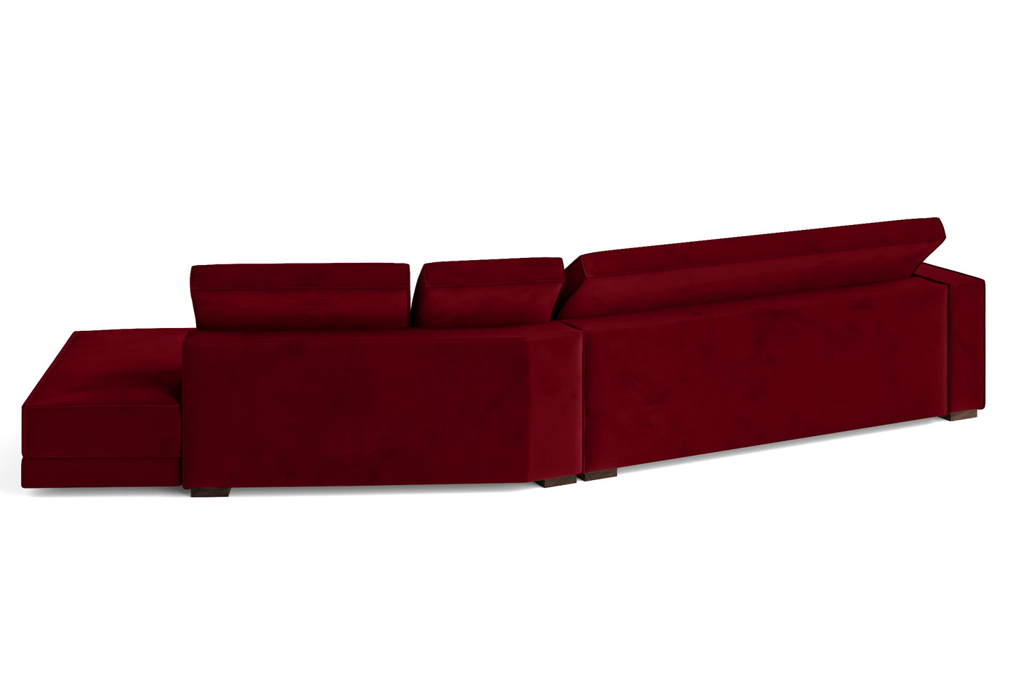 Bolzano 4 Seater Right Hand Facing Chaise Lounge Corner Sofa Red Velvet