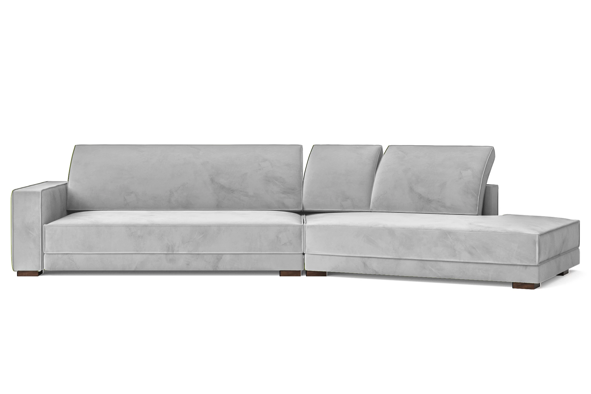 Bolzano 4 Seater Right Hand Facing Chaise Lounge Corner Sofa White Velvet