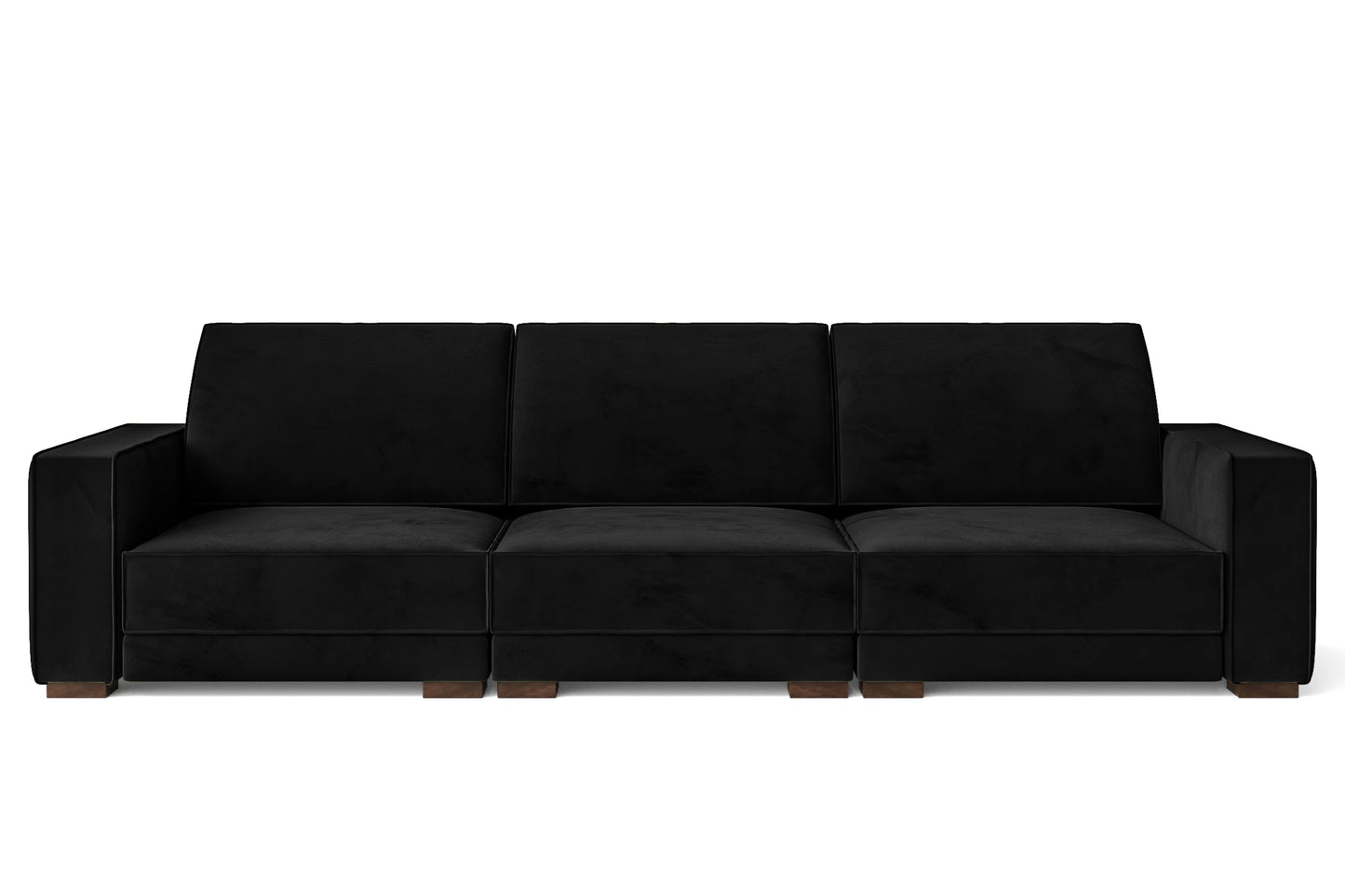 Bolzano 4 Seater Sofa Black Velvet