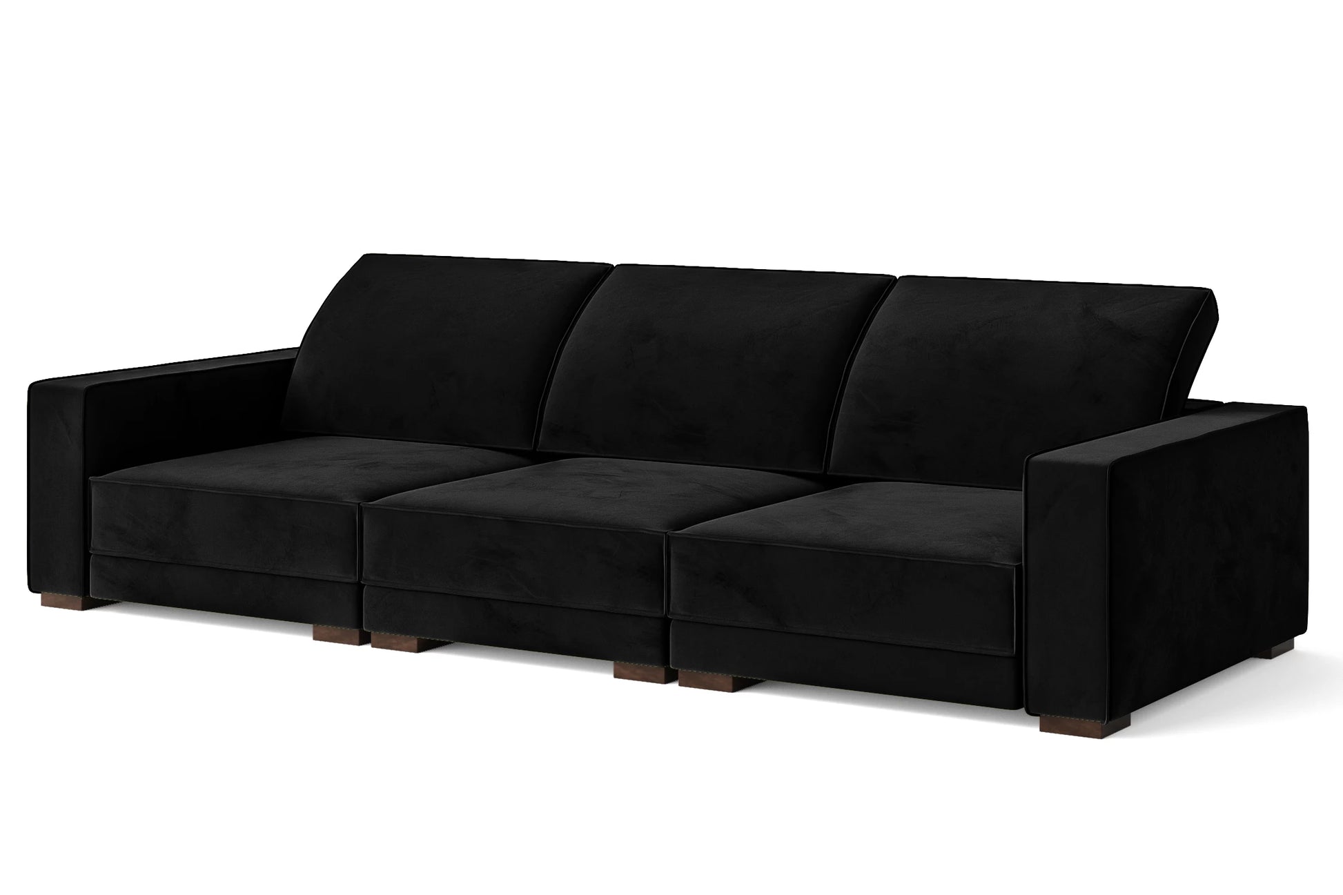 Bolzano 4 Seater Sofa Black Velvet