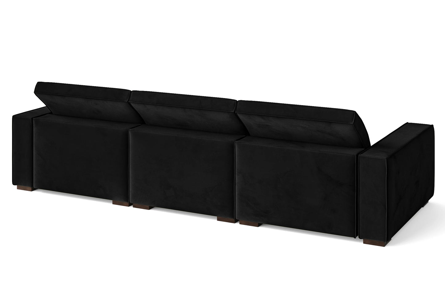 Bolzano 4 Seater Sofa Black Velvet