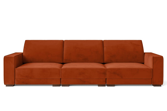 Bolzano 4 Seater Sofa Orange Velvet