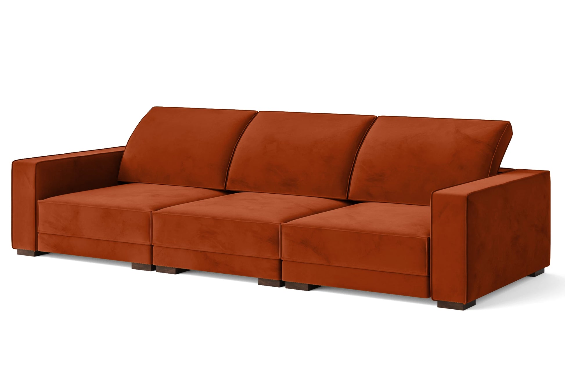 Bolzano 4 Seater Sofa Orange Velvet