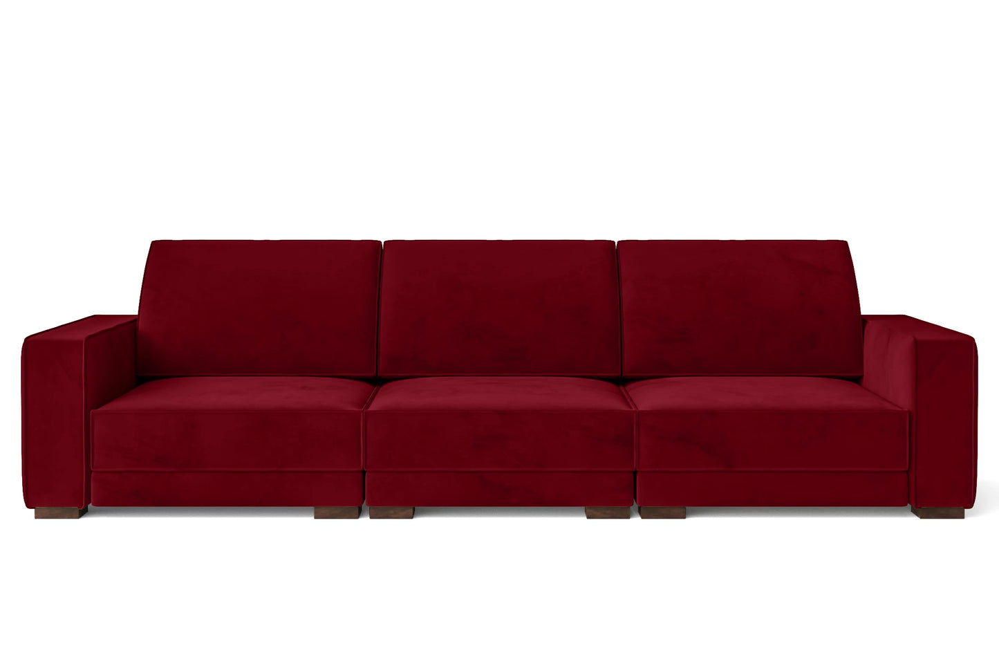 Bolzano 4 Seater Sofa Red Velvet