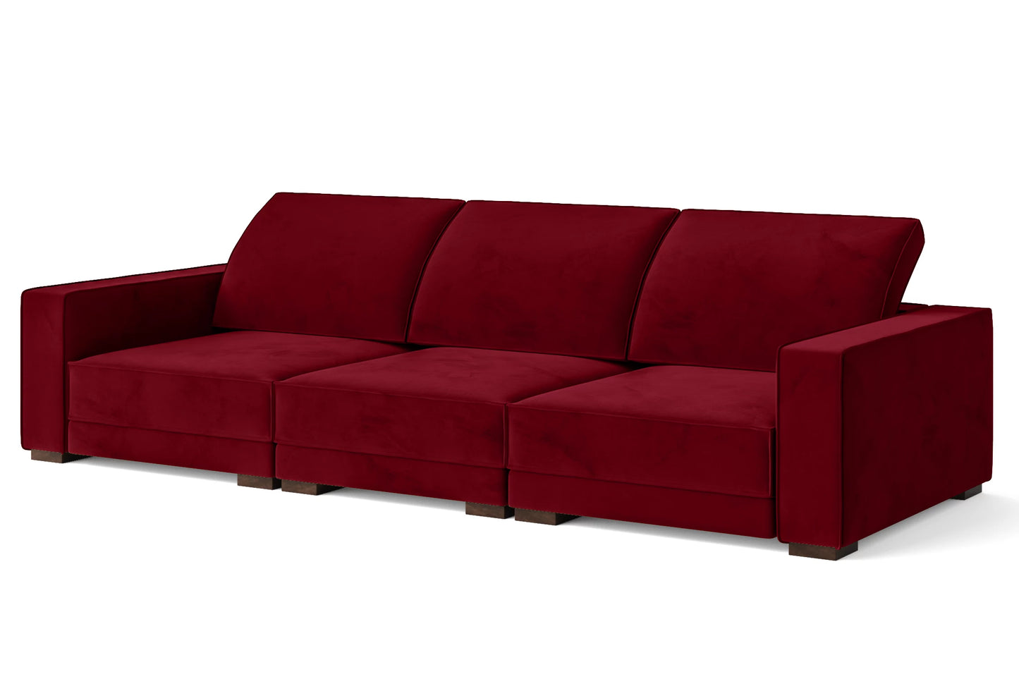 Bolzano 4 Seater Sofa Red Velvet