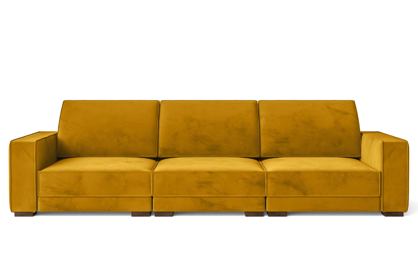 Bolzano 4 Seater Sofa Yellow Velvet