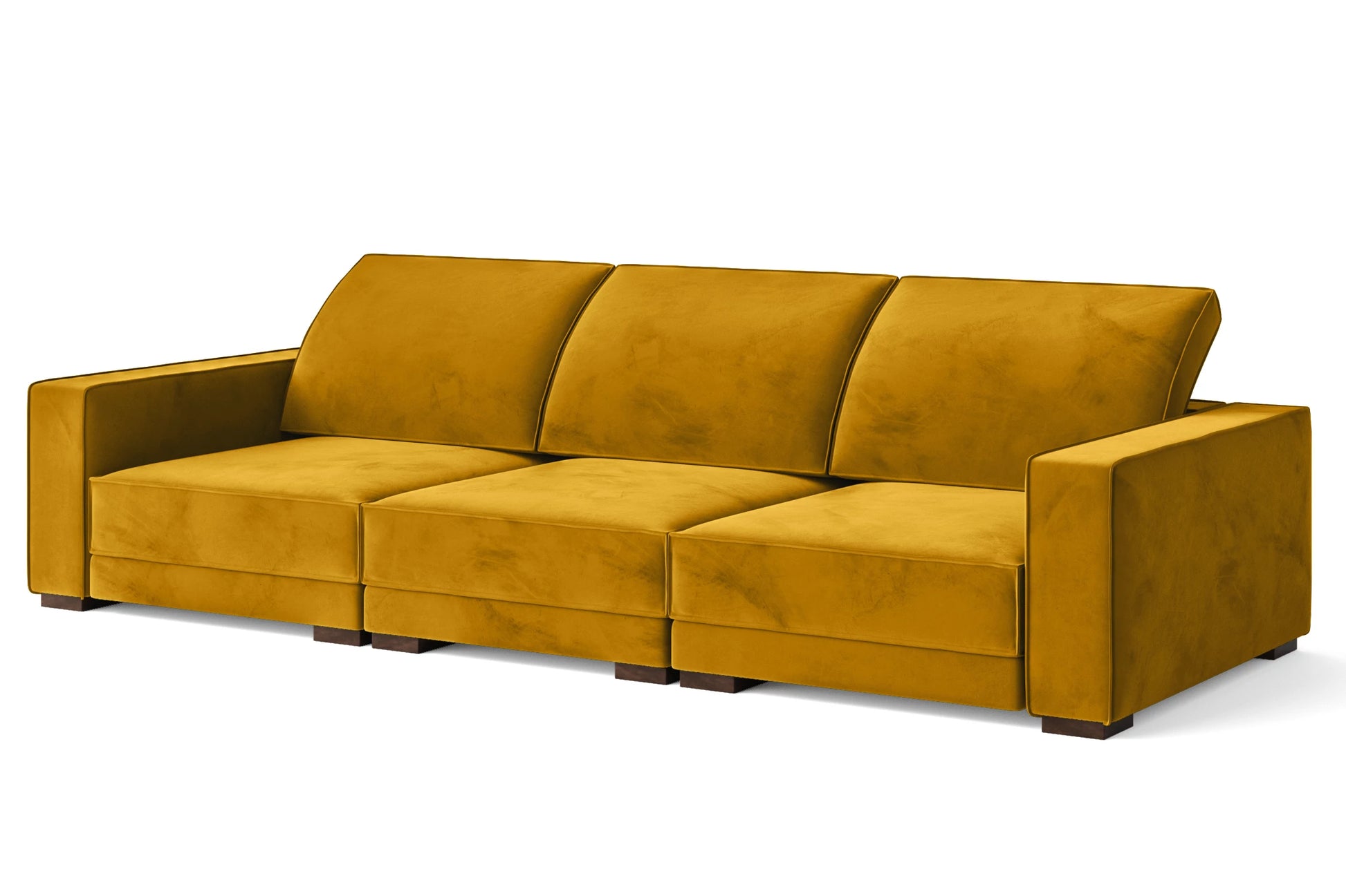 Bolzano 4 Seater Sofa Yellow Velvet