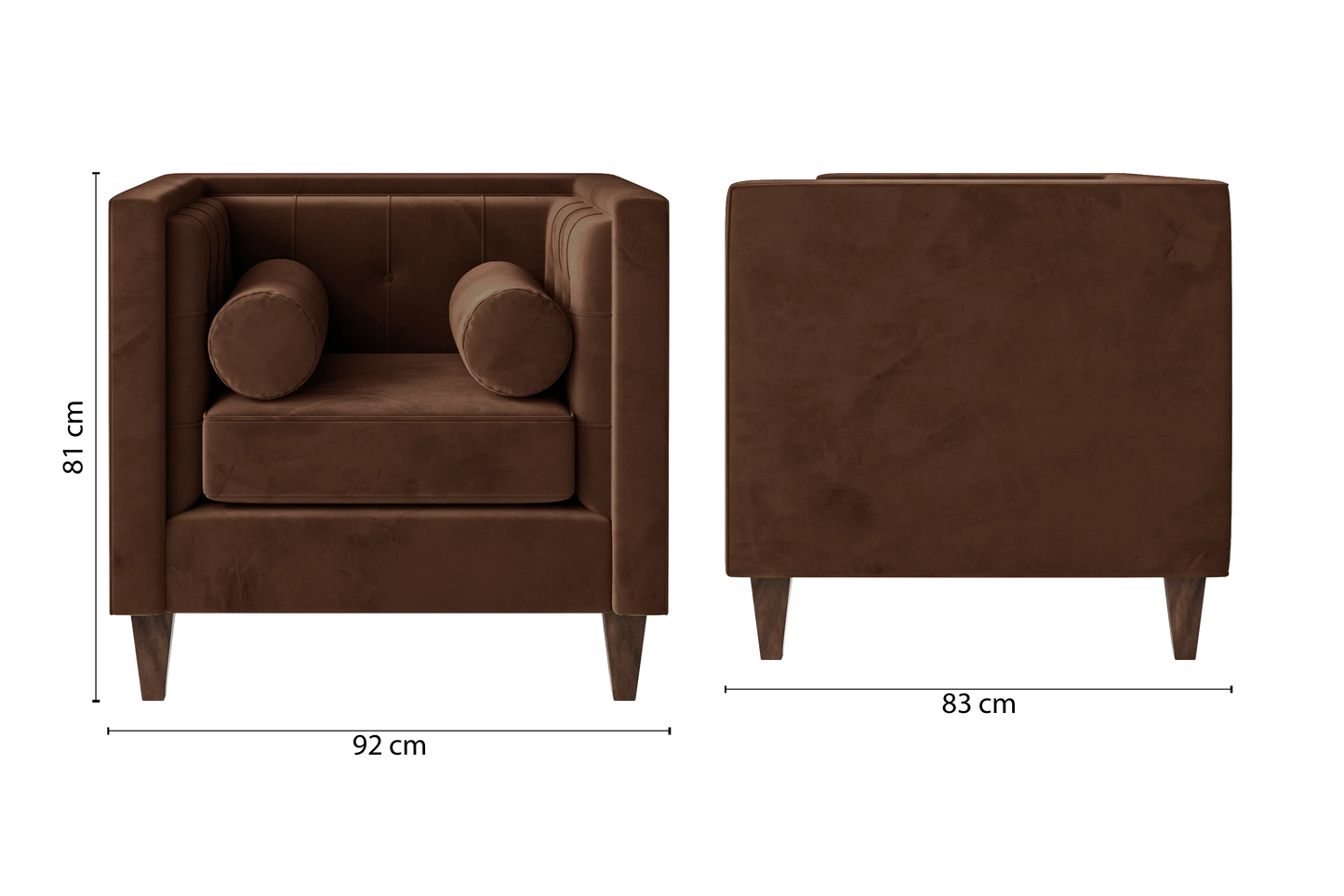 Brescia Armchair Coffee Brown Velvet