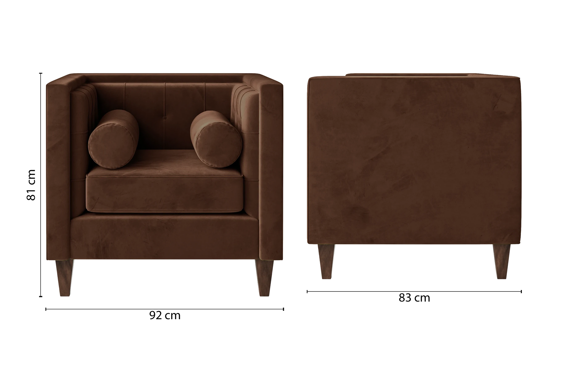 Brescia Armchair Coffee Brown Velvet