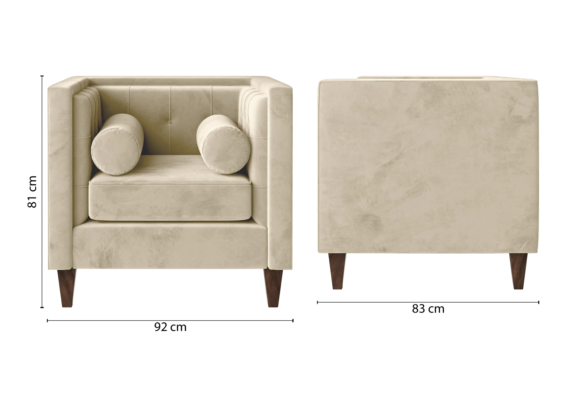 Brescia Armchair Cream Velvet