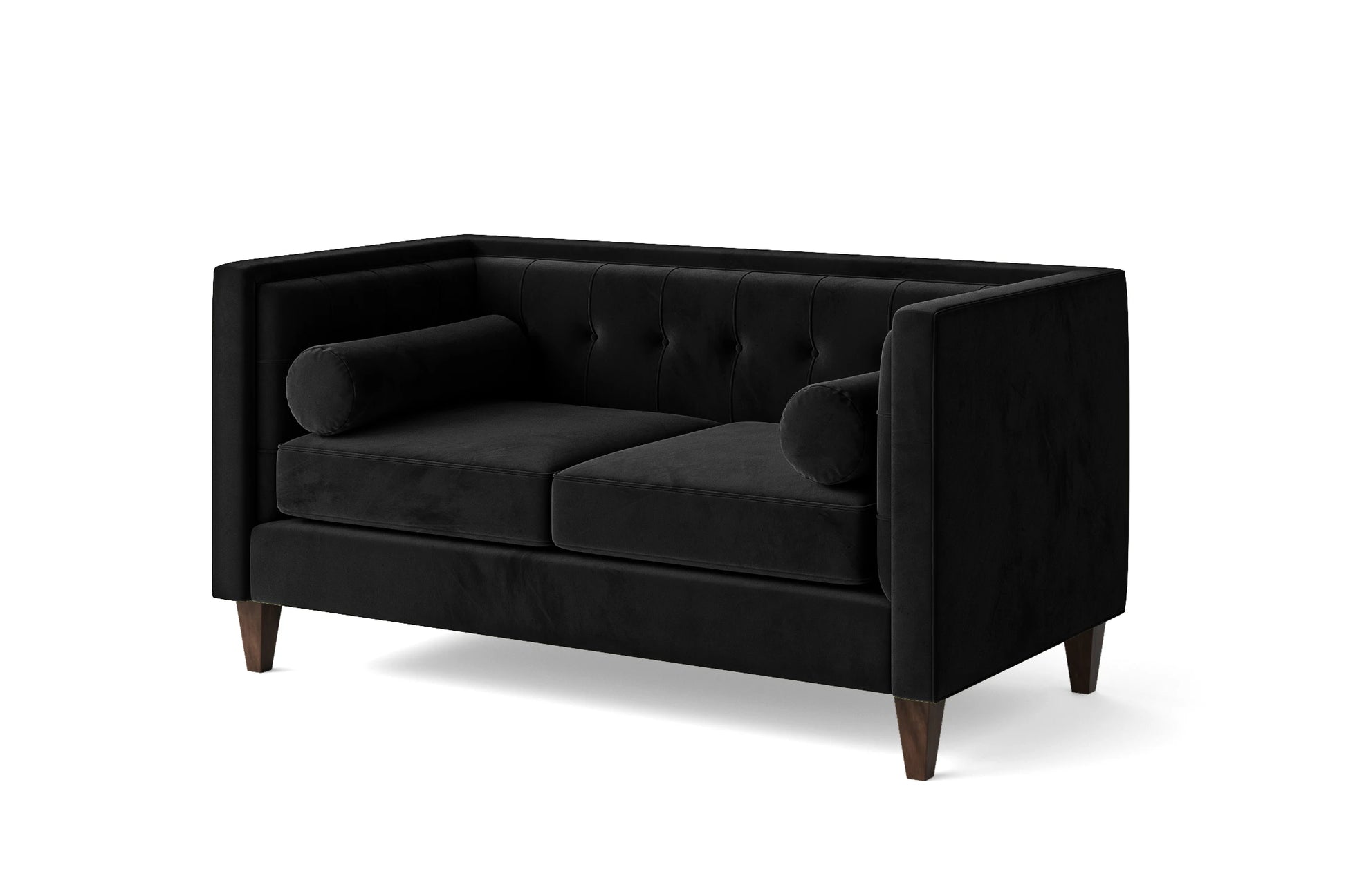 Brescia 2 Seater Sofa Black Velvet